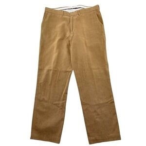 Vintage Polo Ralph Lauren Pants 38x31.5 Tan Thick Cotton Flat Front Straight Leg